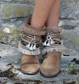 Cubrebotas con estampado tribal de estilo étnico 