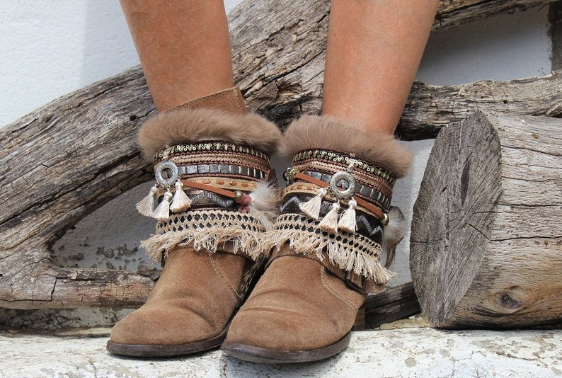 Cubrebotas con estampado tribal de estilo étnico 