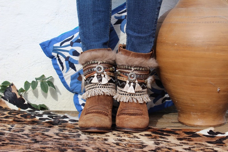 Cubrebotas con estampado tribal de estilo étnico 