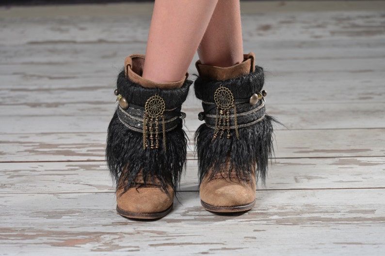 Native boot covers with charms Cuffs