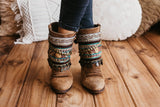 Cubre botas vintage con monedas