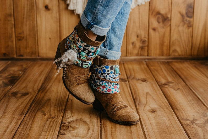 Boho Feather Boot Bracelet Cuffs for Women