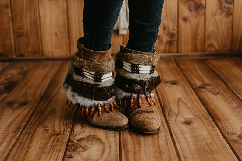 Fundas de cuero para puños de botas hechas a mano 