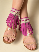 Fringe Hippe Barefoot Sandal Ankle Wraps