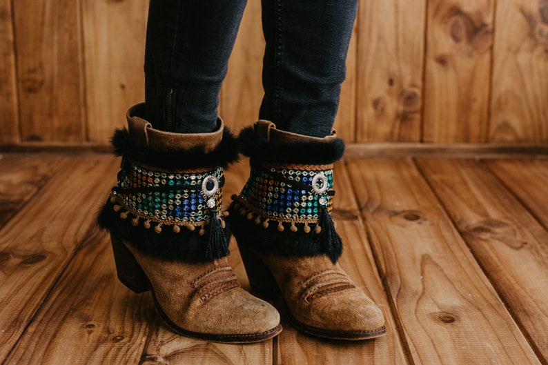 Hippie Embroidered Boot Cuffs