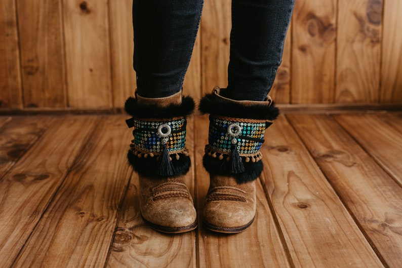 Hippie Embroidered Boot Cuffs