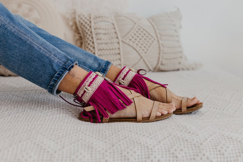 Fringe Hippe Barefoot Sandal Ankle Wraps