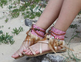 Fashionable Bohemian Feathered Footwear Sandals