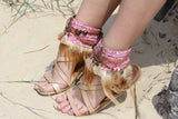 Fashionable Bohemian Feathered Footwear Sandals