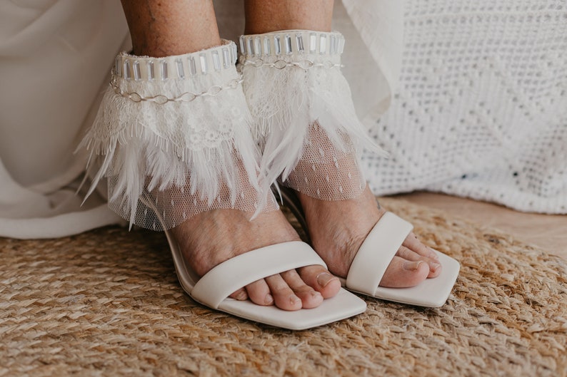 Boho White Sandal Ankle Straps Belts