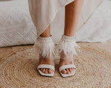 Boho White Sandal Ankle Straps Belts