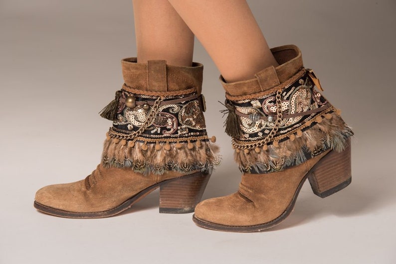 Boho Bling Boot Ankle Wraps Covers