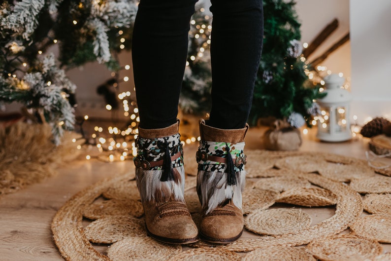 Camouflage Print Folk Boot Covers Cuffs