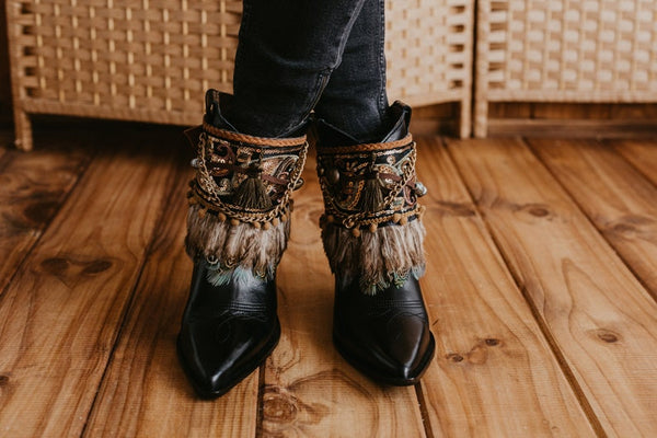 Boho Bling Boot Ankle Wraps Covers