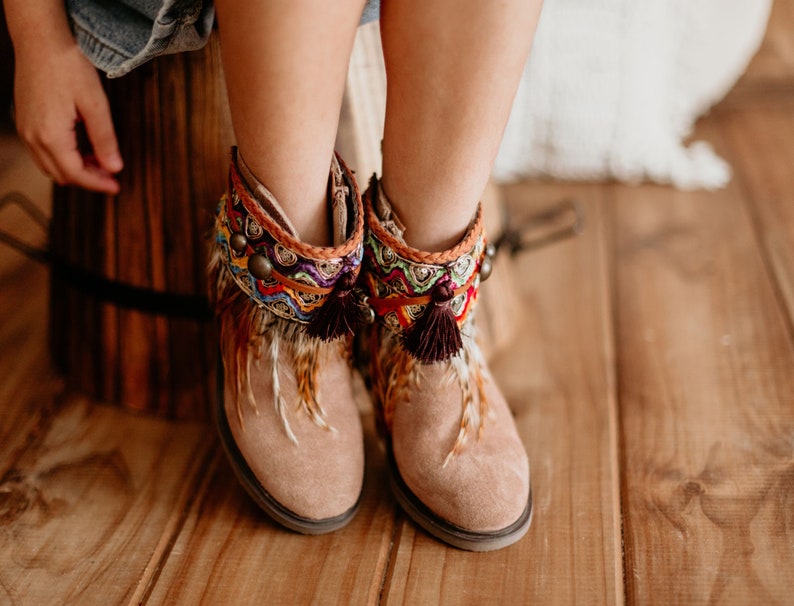 Colorful Little Girl Tribal Boot Cuffs