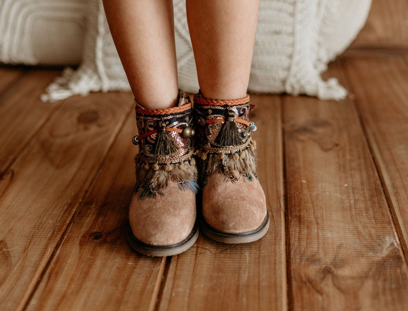 Girls Tribal Boot Cover Ankle Wraps Cuffs