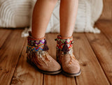 Colorful Little Girl Tribal Boot Cuffs