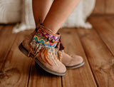 Colorful Little Girl Tribal Boot Cuffs