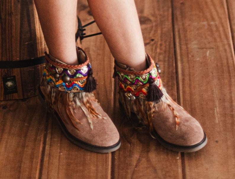 Colorful Little Girl Tribal Boot Cuffs