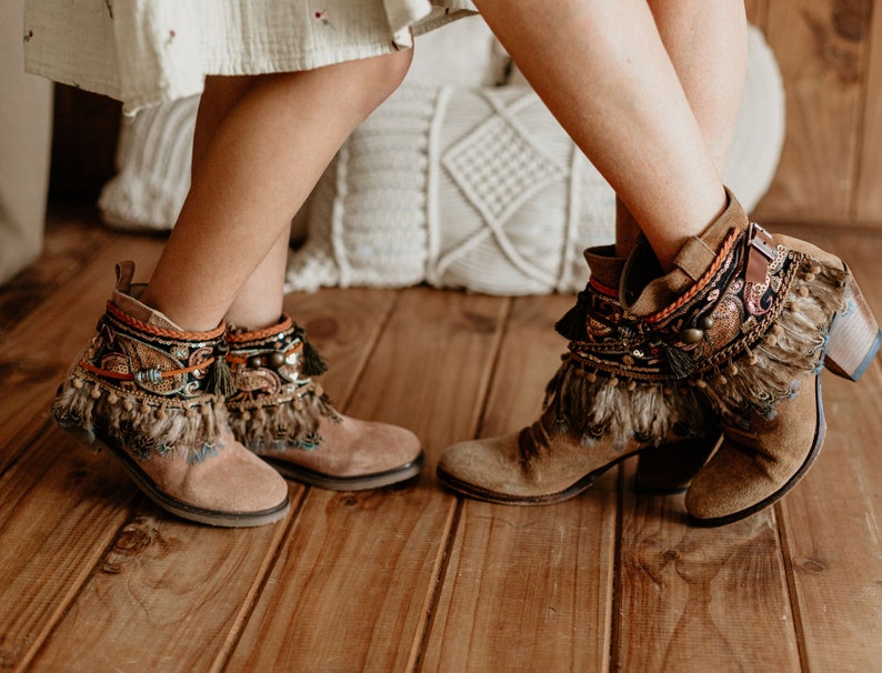 Mommy and Me Matching Ethnic Shoe Cuff Covers Set