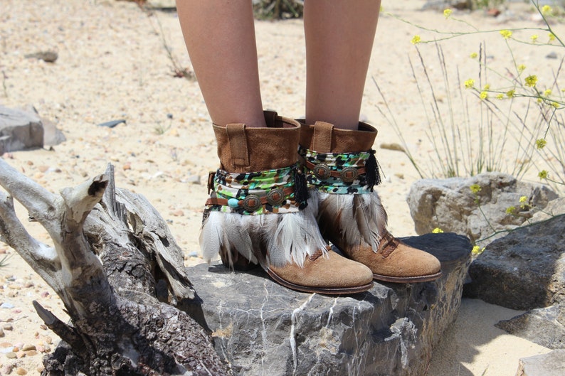 Camouflage Print Folk Boot Covers Cuffs