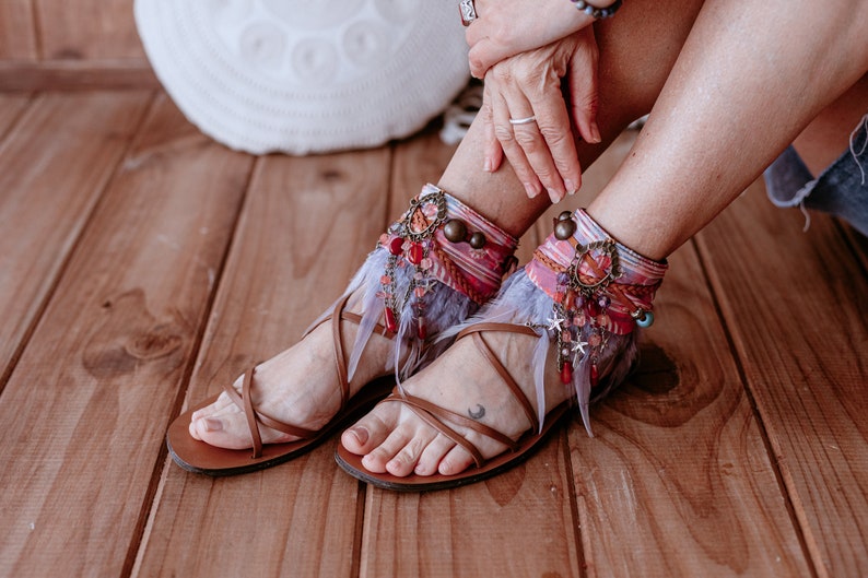 Ladies Beaded Ethnic Sandal Ankle Cuff Wraps