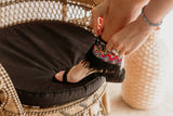 Colorful Boho Festival Sandal Ankle Wrap With Tassel & Feather Fringe