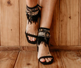 Embellished Ethnic Summer Sandal Covers with Fringe