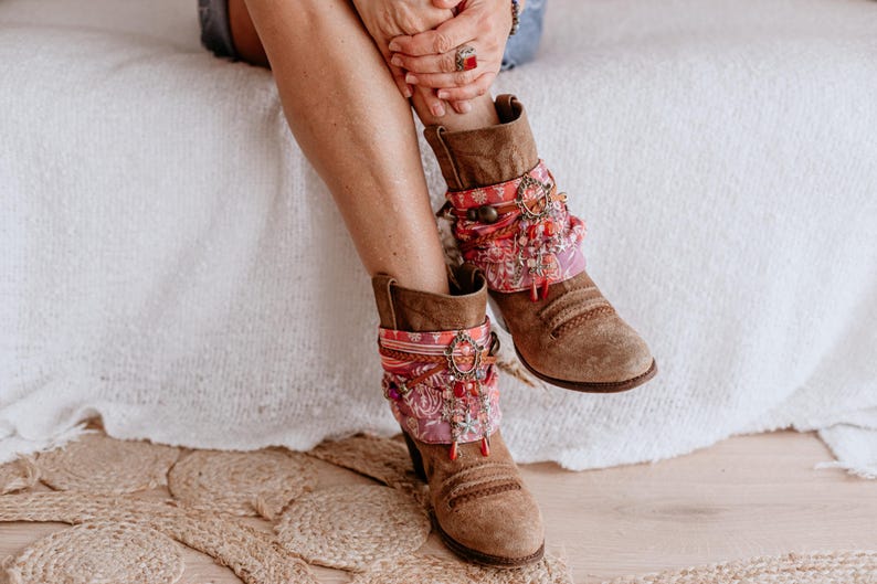 Cubrebotas estilo boho tribal