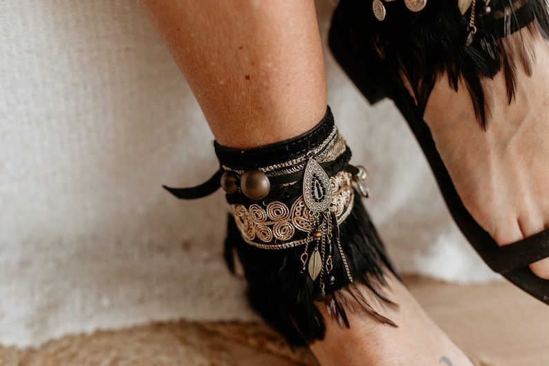 Embellished Ethnic Summer Sandal Covers with Fringe