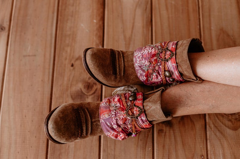 Cubrebotas estilo boho tribal