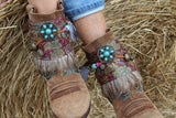 Bohemian Feather Boot Wrap Cuffs