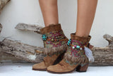 Bohemian Feather Boot Wrap Cuffs