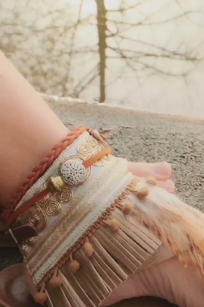 Video Boho Ankle Wrap Beach Sandals