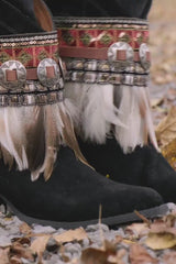 Fundas para botas con dijes de cuero estilo western 