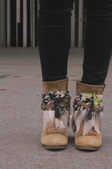 Camouflage Print Folk Boot Covers Cuffs