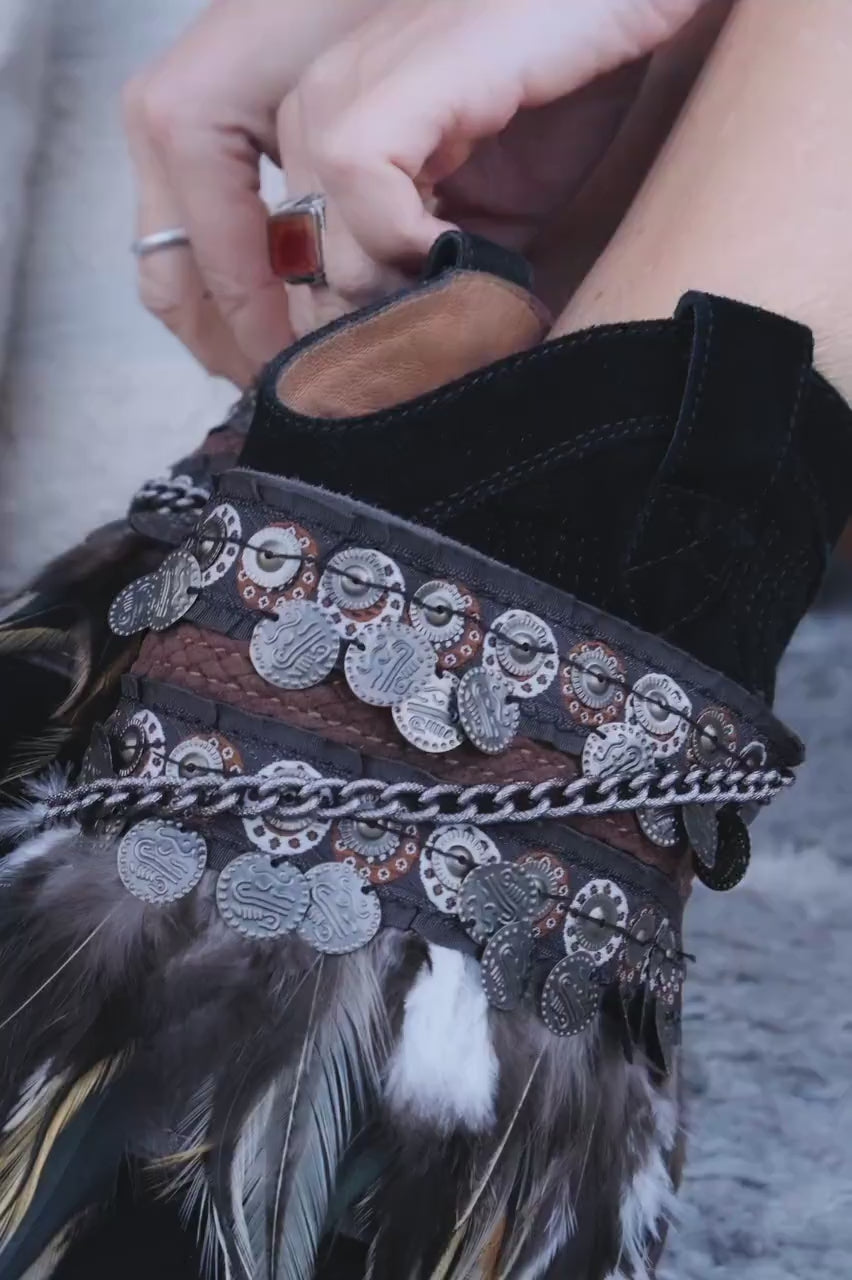 Video Tribal Boot Covers With Feathers
